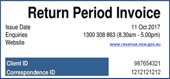 Example of Return Period Invoice